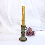 Handcrafted ceramic candle holder signed Blanot vintage France