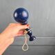Antique navy blue wooden cup-and-ball toy – Vintage skill toy