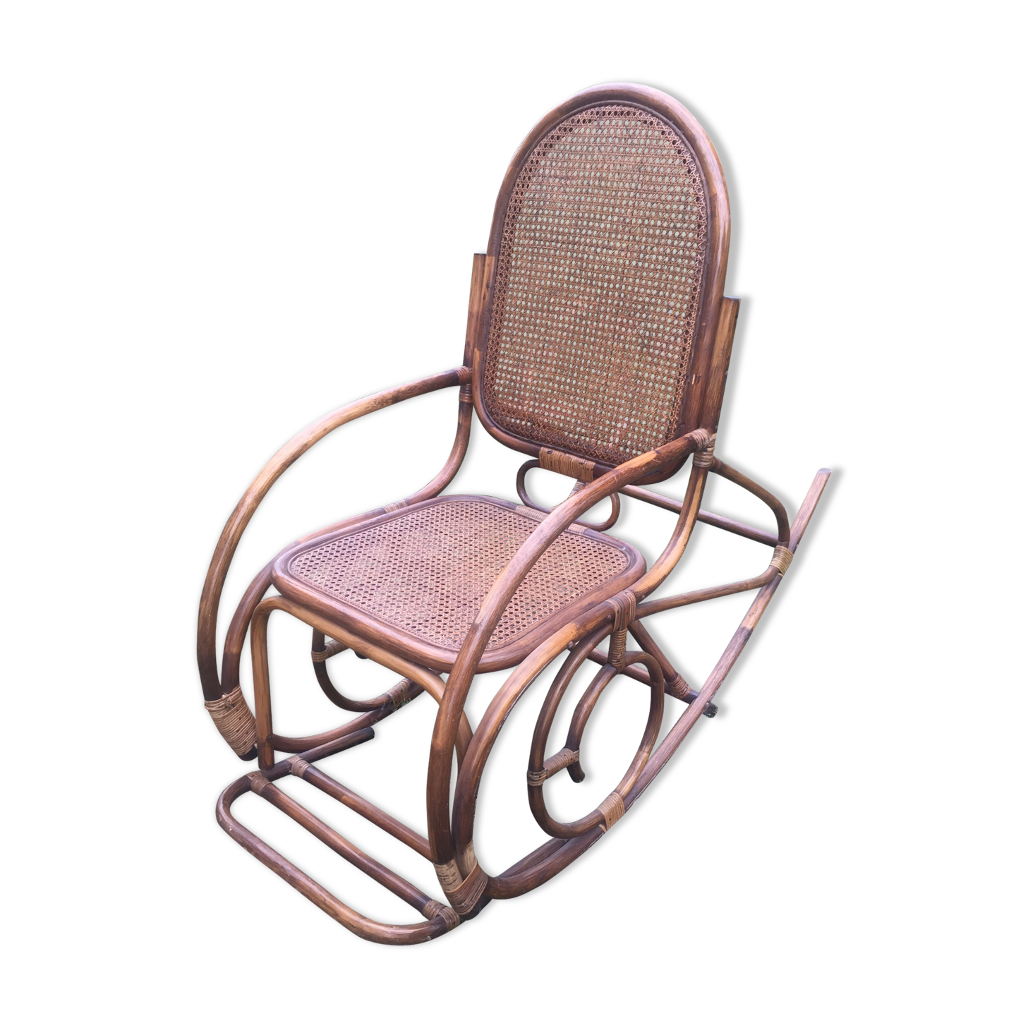 Rockingchair en rotin Selency