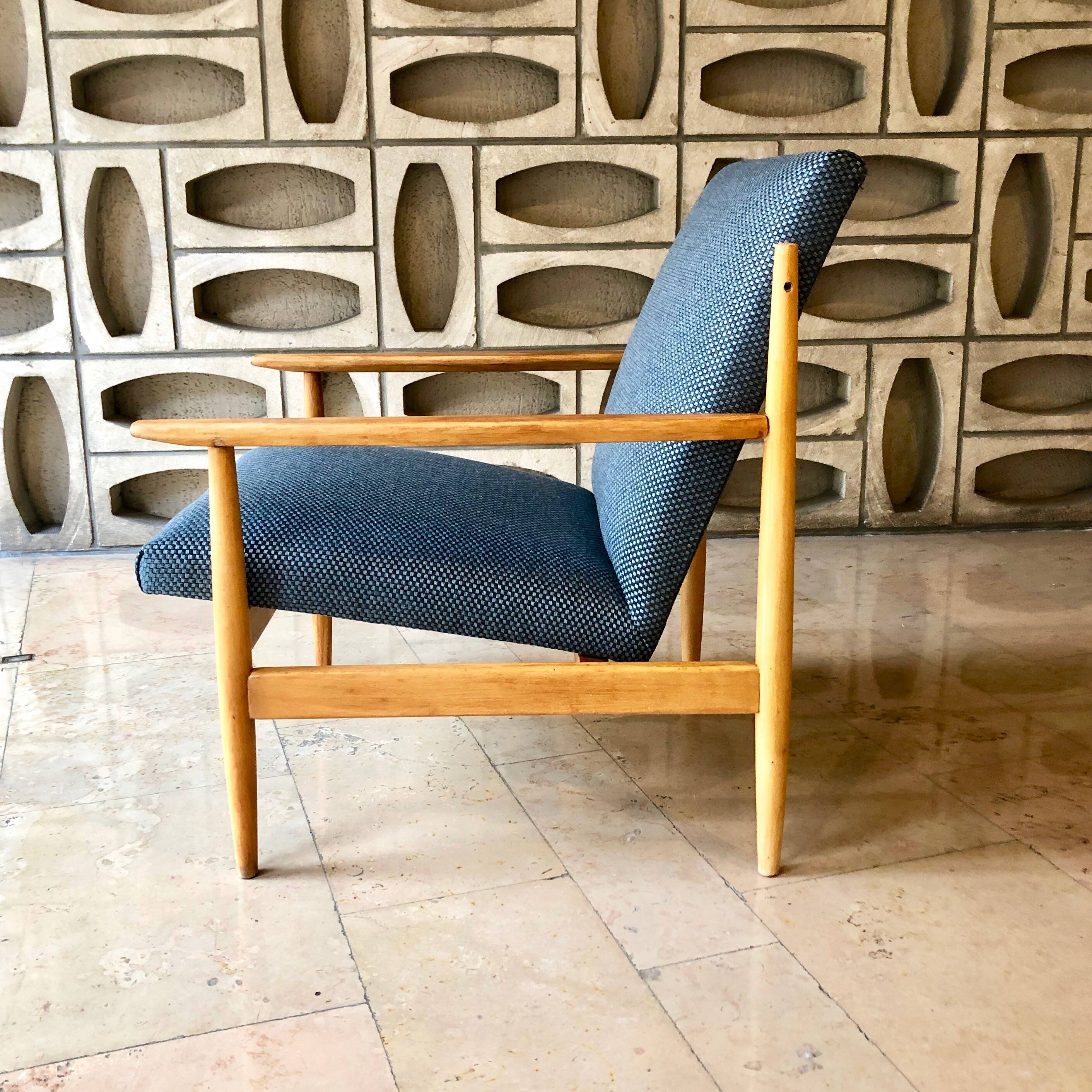 Ton brand armchair with Houlès fabric