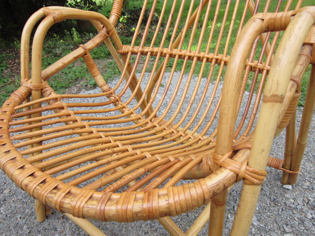 Rattan armchair 60s