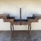 Former worker, 3 tiered wooden sewing box and feet in Louis XV vintage style