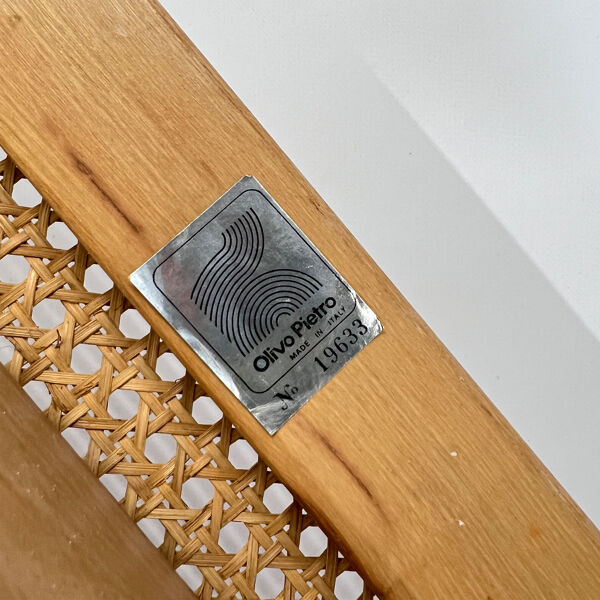 Fauteuil en bois de hêtre et sangle par Olivo Pietro, Italie, années 1970