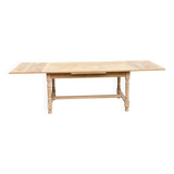 Extendable farmhouse table in raw oak, renovated