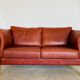 Canapé vintage danois rétro Skalma pour 2 personnes en cuir cognac