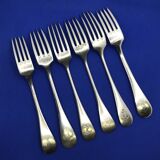 Lot de 6 fourchettes de la Marine Nationale en métal argenté
