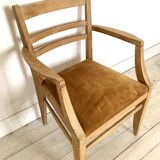 Art Deco armchair with mustard velvet seat