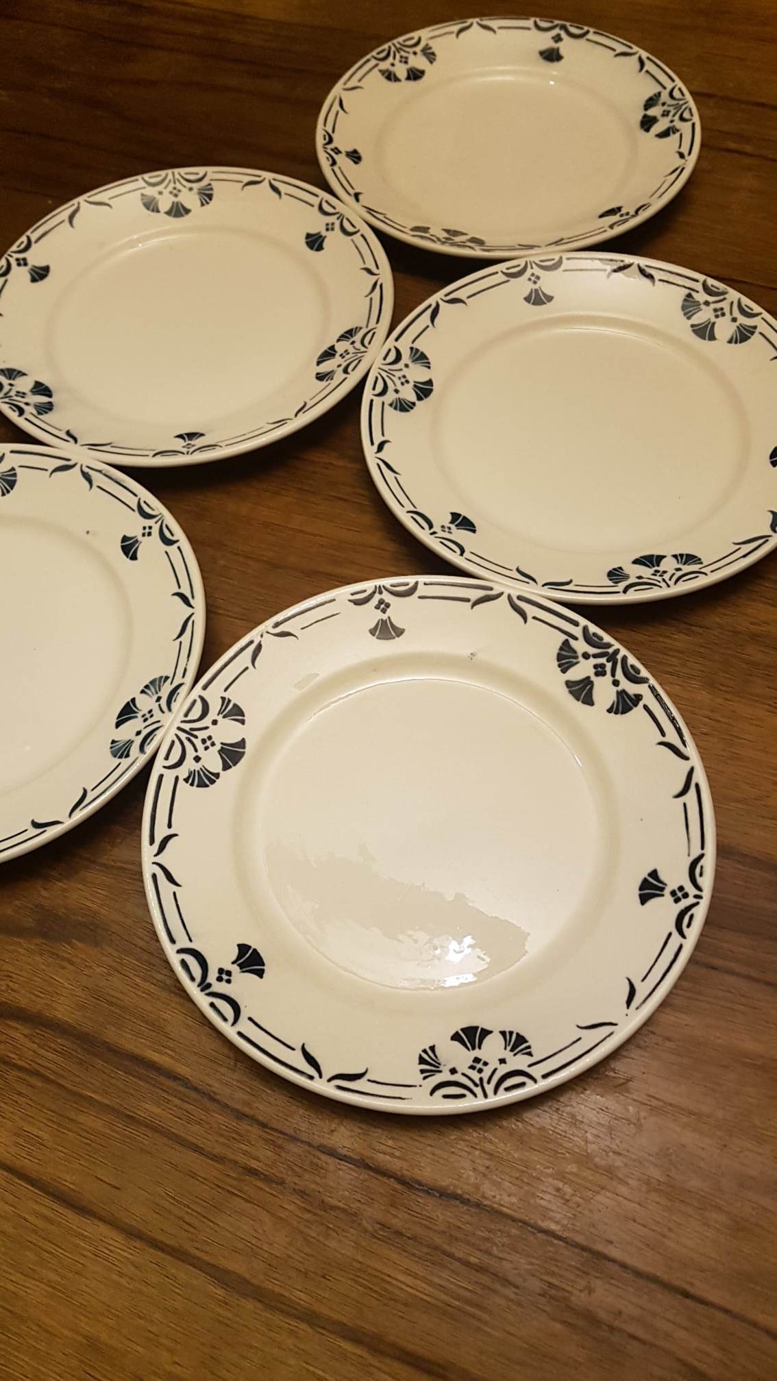 Set of 5 plates Badonviller model Dinan