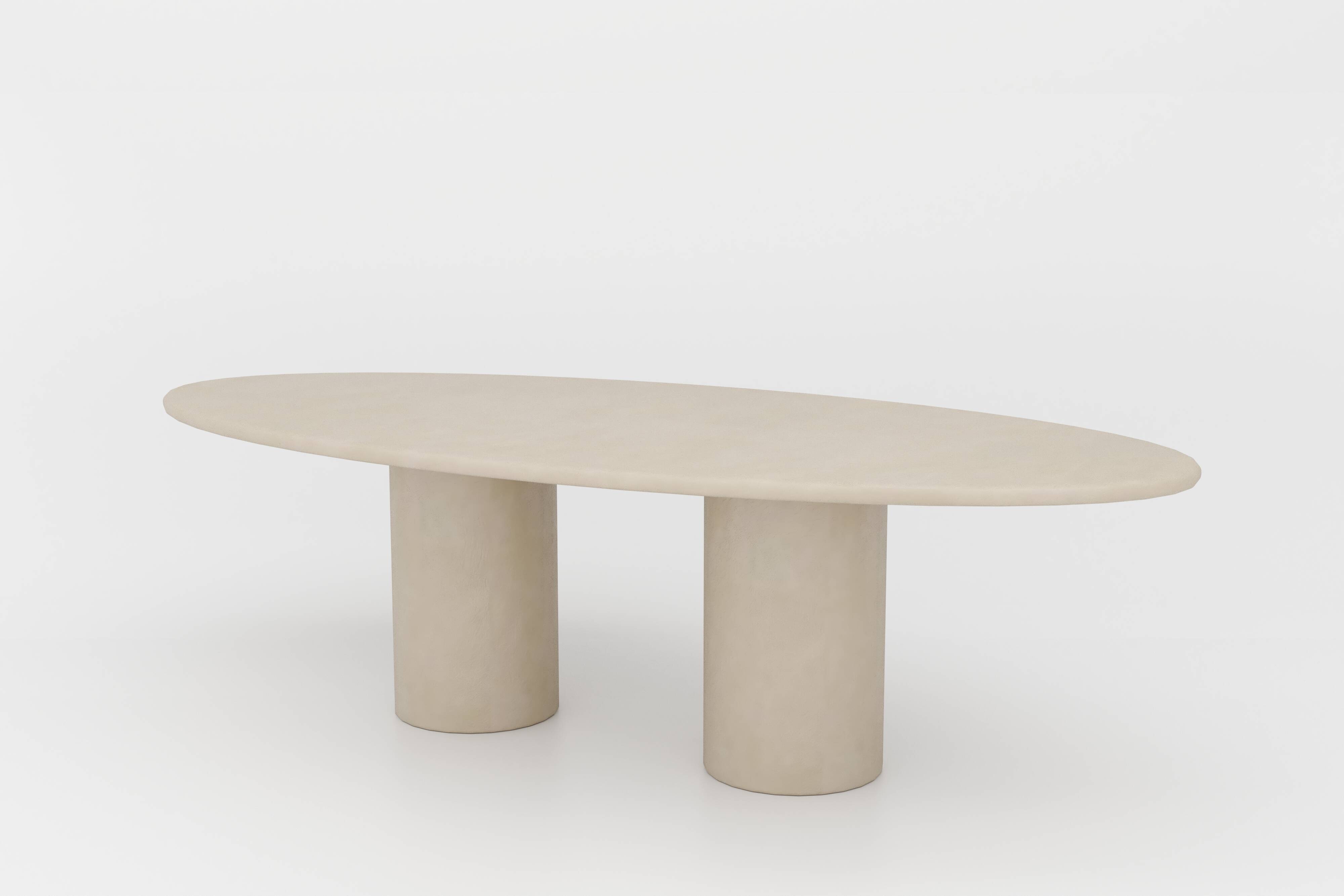 Handcrafted w/ Plaster - Textured Dining Table “Ellipsis” – Oval Shape 260