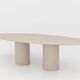 Table à manger texturée “Ellipsis” en plâtre fait main – forme ovale 260