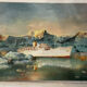 Oil on canvas Alain Chaussois (1950-2018) – Ocean liner Arcadia in the