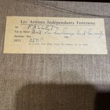 Antique painting, landscape under the snow, signed Fallet 1967