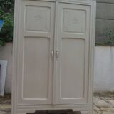 Re-enchanted Art Deco wardrobe in beige.