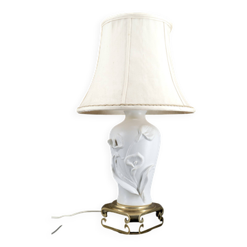 Lampe en biscuit de porcelaine,  "Calla Lily", par Nicholas Berbenczy, 1986