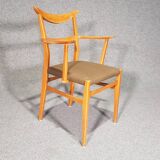 Set of 4 Dutch wooden dining armchairs in Danish style. 1950s