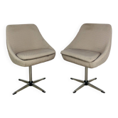 Pair of 70's shell chairs, swivel, vintage