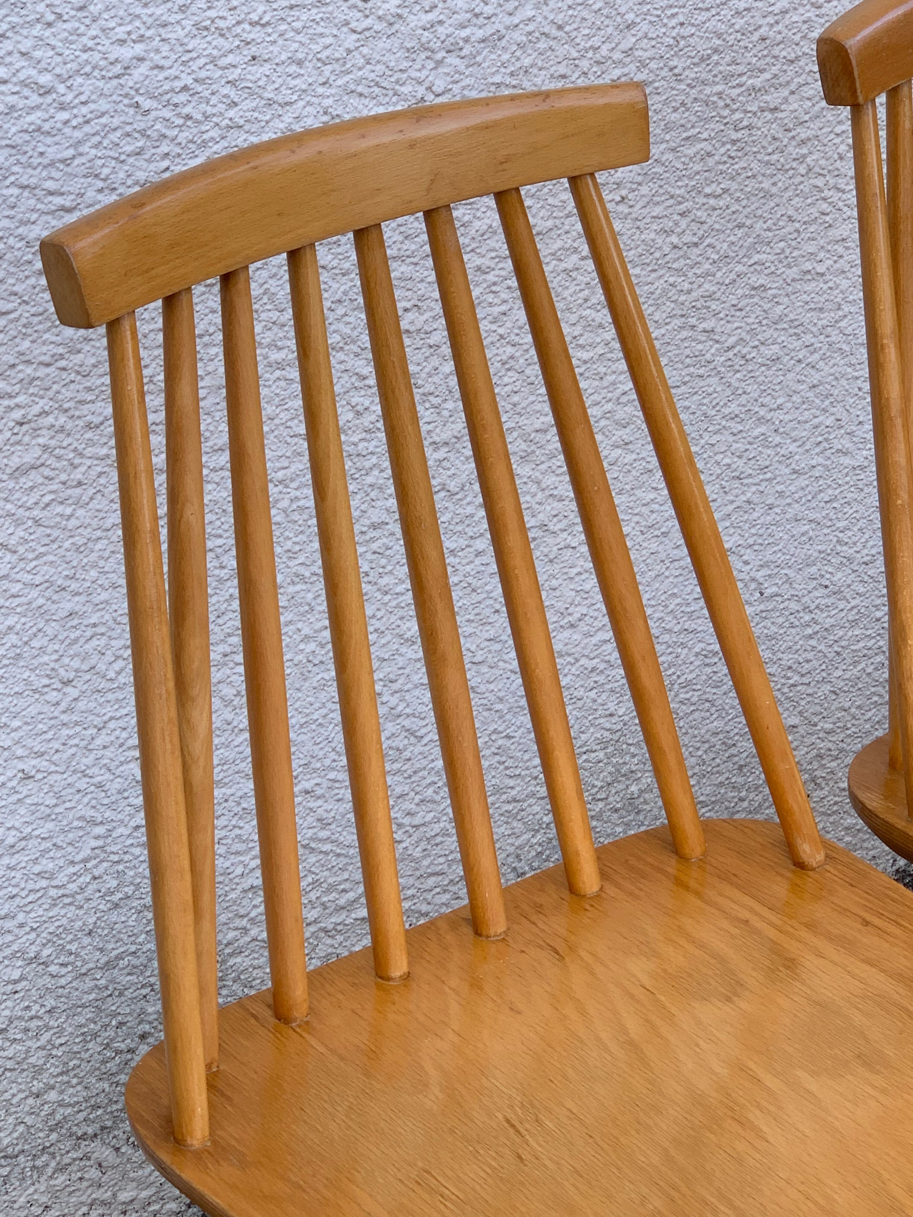 Chaises scandinaves Pinnstol ZPM Radomsko 1950