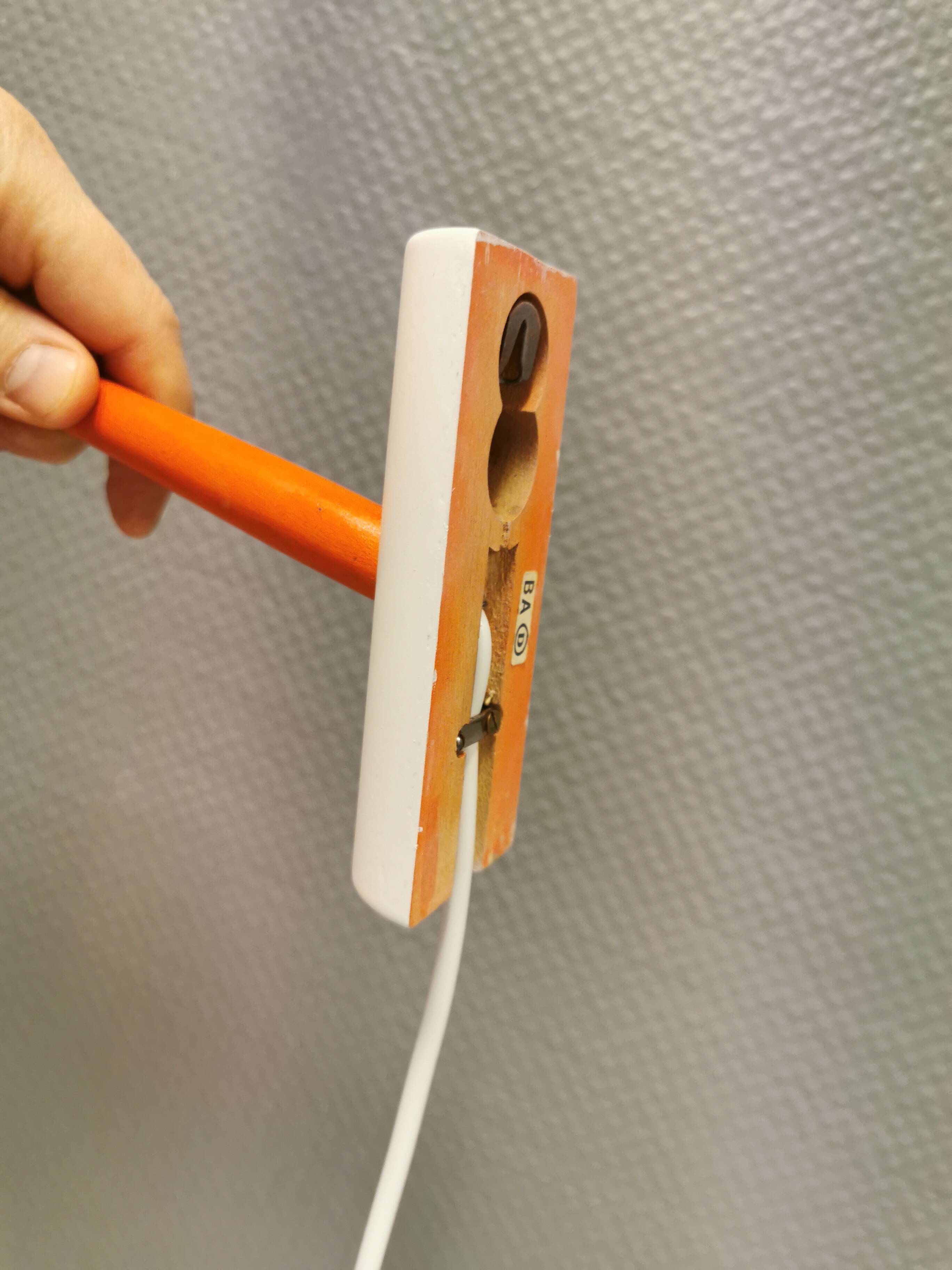 Holmegaard wall lamp in glass, nice orange/red color, danish design, retro, vintage, 1970s