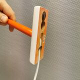 Holmegaard wall lamp in glass, nice orange/red color, danish design, retro, vintage, 1970s