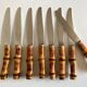 Set of 8 knives bamboo sleeves 1960