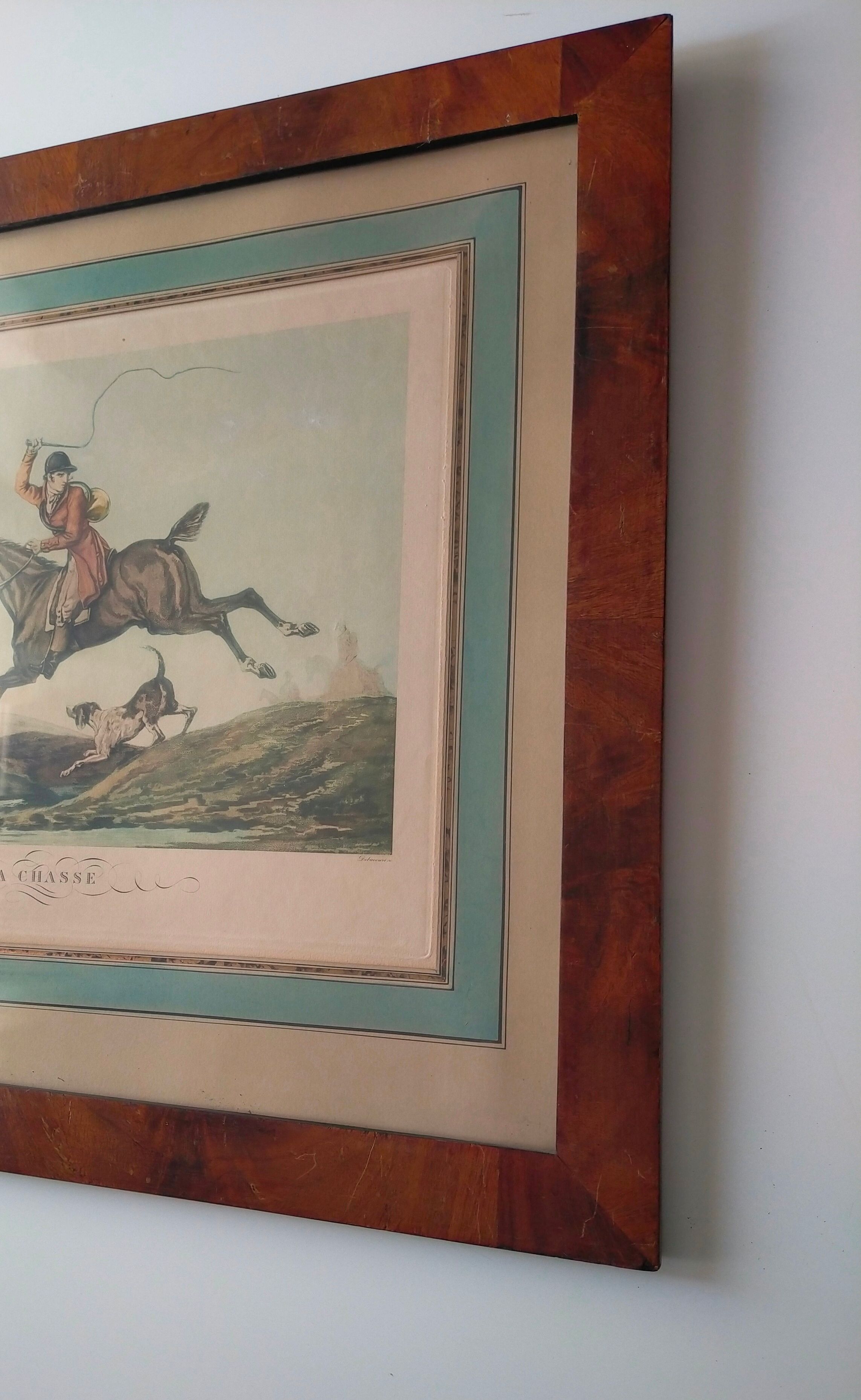Table engraving carle vernet (1758-1836) the hunt engraved by debucourt