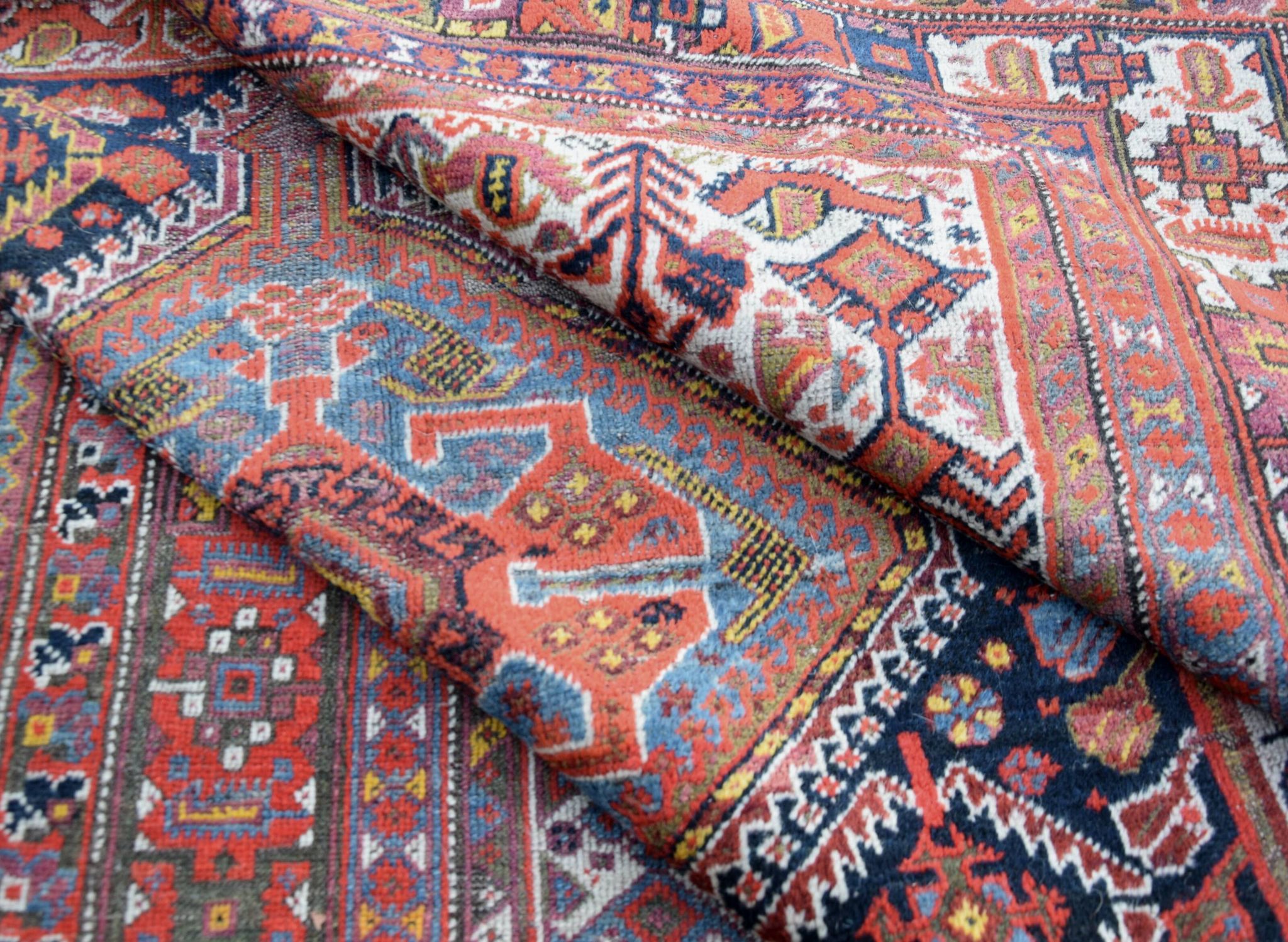 Antique Oriental Rug Iran Shiraz Tribes Khamseh: 3.00 X 1.85 Meters