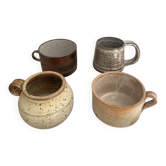 4 stoneware cups