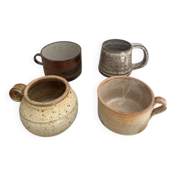 4 tasses en grès