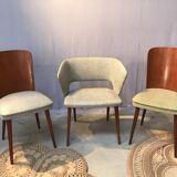 Set of 4 chairs and 1 armchair design 50s