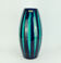 Scheurich europ-line mid century vase model 248-38 with stripe pattern in blue and emerald green