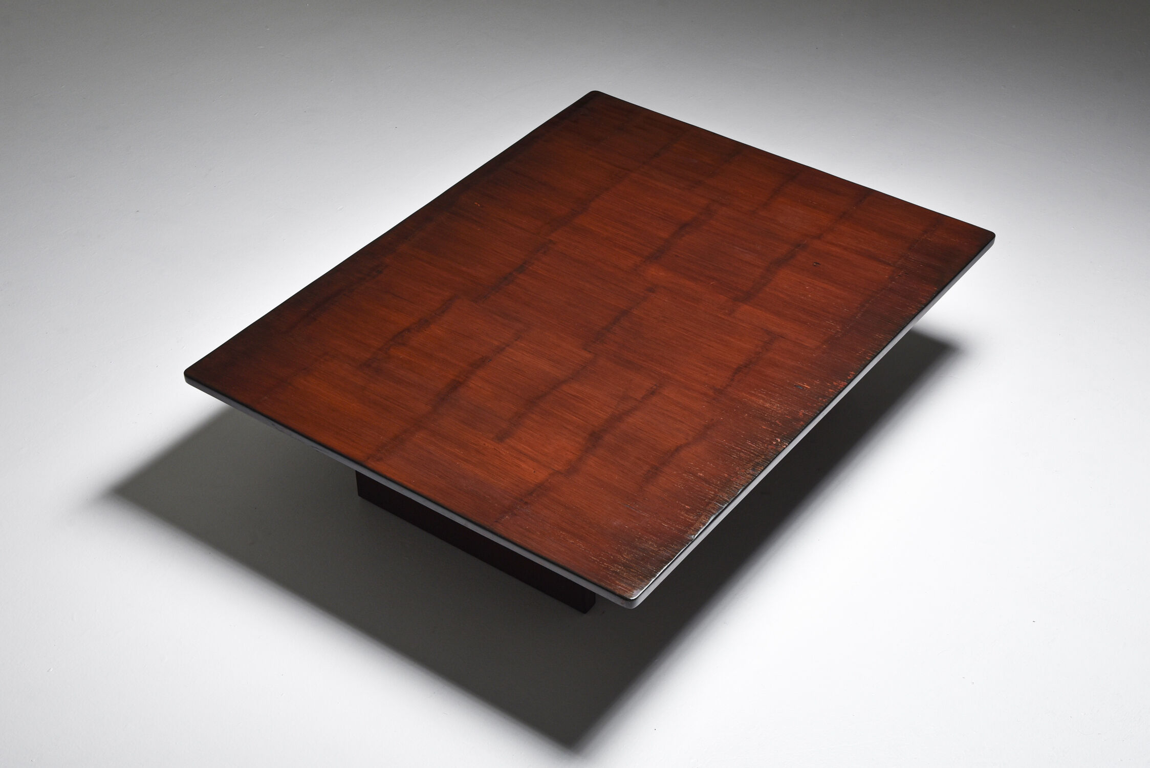 Axel Vervoordt Stained Oak and Bamboo Coffee Table - 1980's