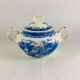Sugar bowl with lid Villeroy and Boch Mettlach Burgenland blue