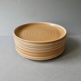 6 flat plates in Burgundy stoneware, Sarreguemines France