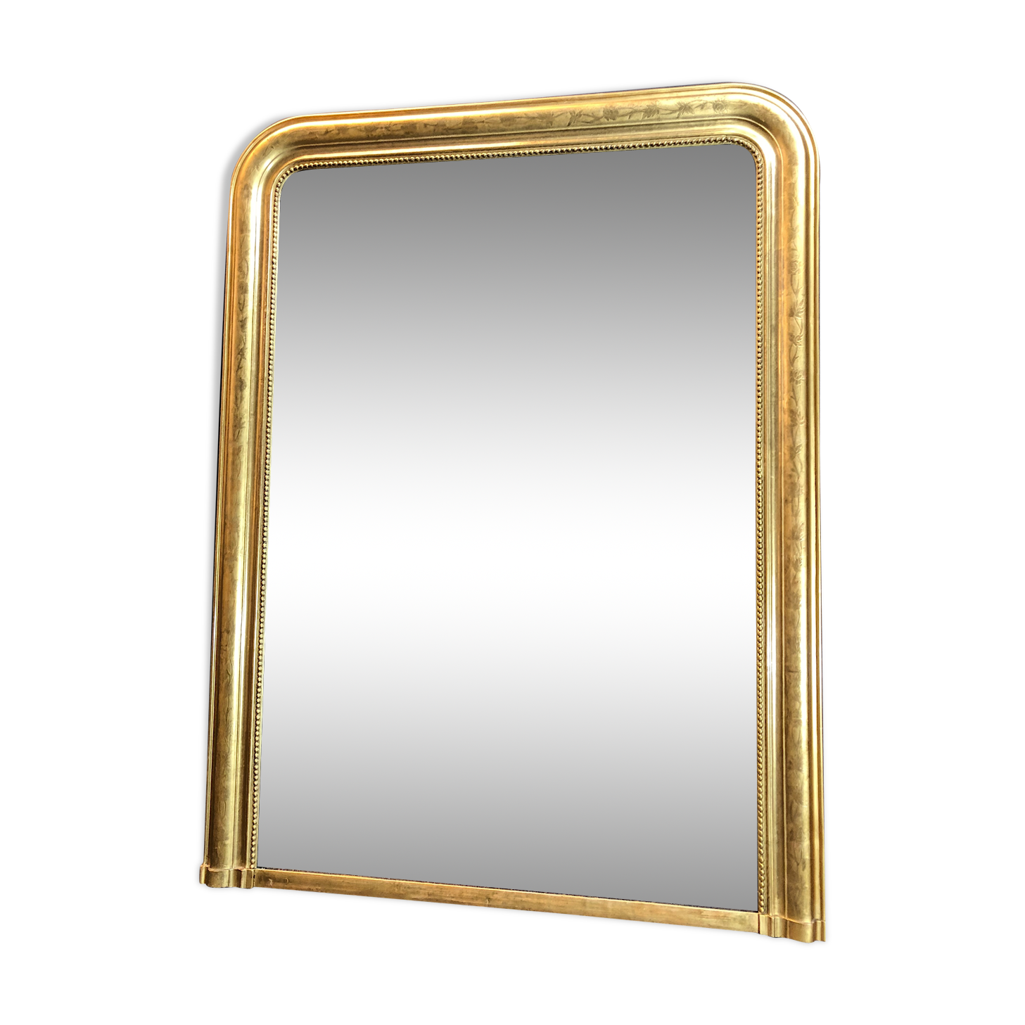 Old mirror 133x100cm gilded with gold leaf