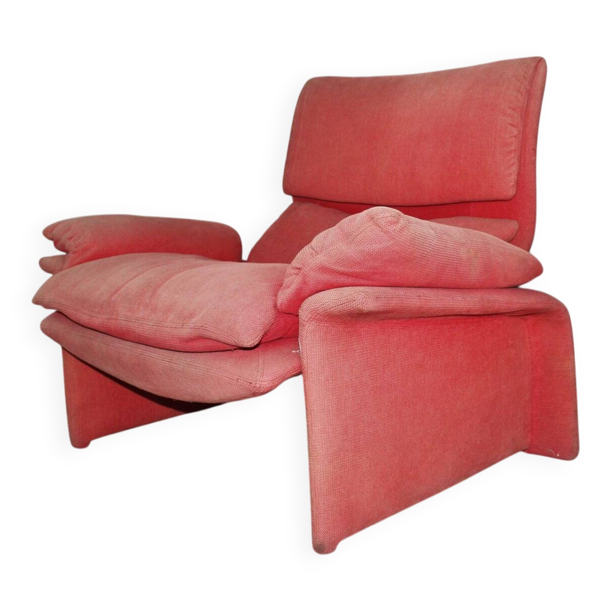 Vintage Red Velvet Armchair by Saporiti Italia, Italy