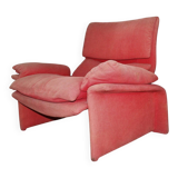 Vintage Red Velvet Armchair by Saporiti Italia, Italy