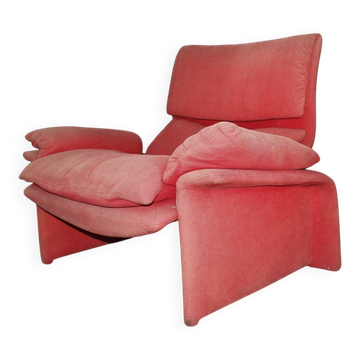 Fauteuil Vintage en Velours Rouge de Saporiti Italia, Italie