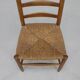 3x Chaises Échelle en Chêne et Rush, 1960s