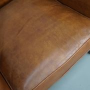 Vintage Dutch leather club chair in cognac color