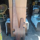 Totem Brutalist sculpture, solid wood on base