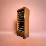 VINTAGE ART DECO FILE FILE / ROLLER SHUTTER CABINET