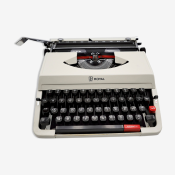 Machine à écrire Royal 203 Blanche vintage révisée ruban neuf