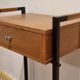 Bedside table, wood and metal, vintage, 60s