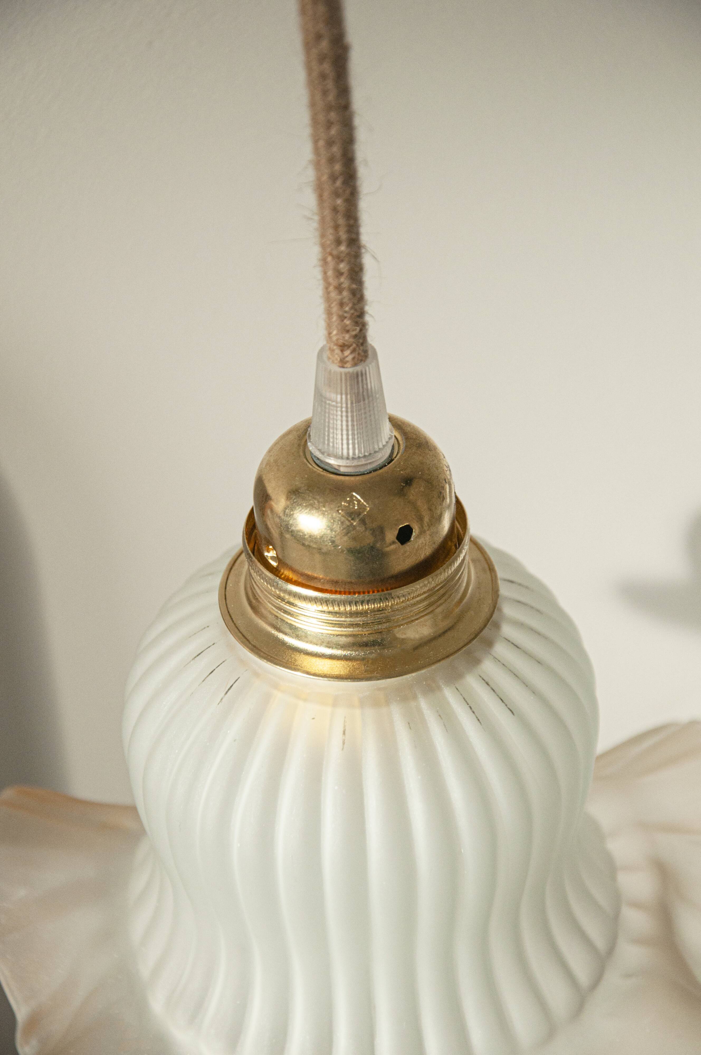 Suspension ou baladeuse tulipe vintage