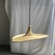 Small suspension, rattan luminaire in hat shape D:60cm