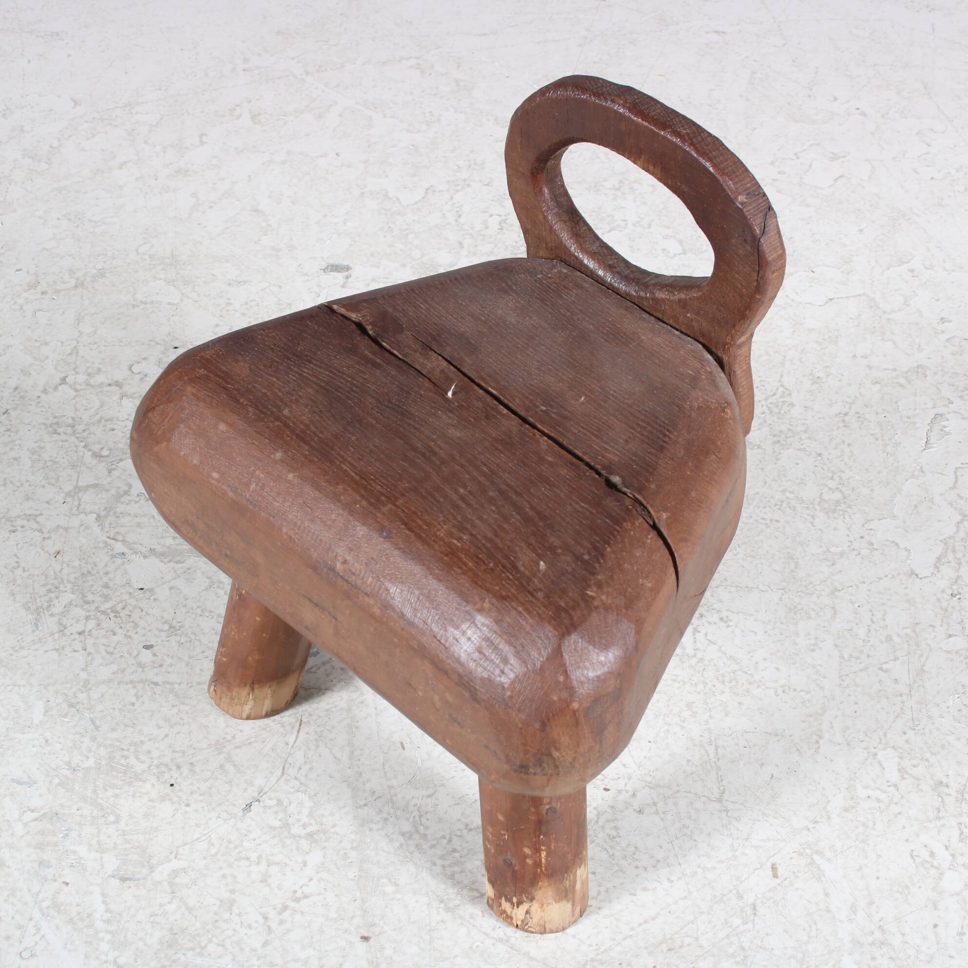 1950s Brutalist milking stool from France