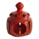 Lampe à bougie en céramique faite à la main couleur rouge homard, par Barbro Sundelin pour Basun Keramik