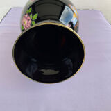 Vase opaline noir et fleurs