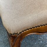4 or 5 Louis Philippe chairs in solid wood and beige suede, upholstered