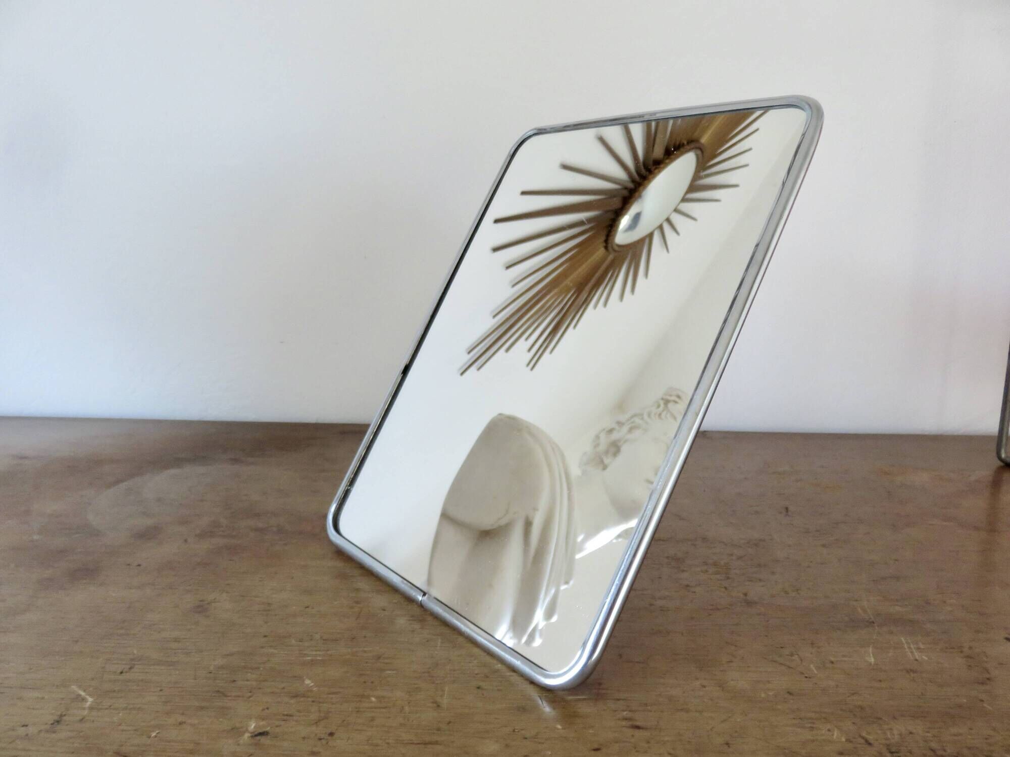 Vintage barber's or hairdresser's mirror, for standing or hanging, from the 1950s-60s.